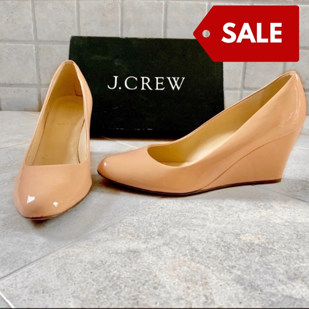 J. Crew Patent Nude Wedges